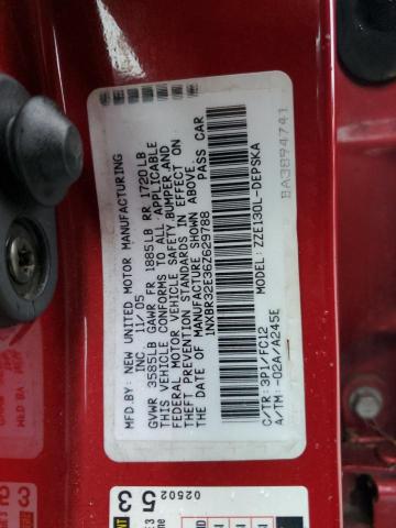 1NXBR32E36Z629788 - 2006 TOYOTA COROLLA CE RED photo 12