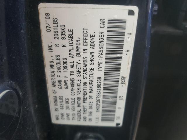 1HGCP26729A186268 - 2009 HONDA ACCORD EX BLUE photo 12