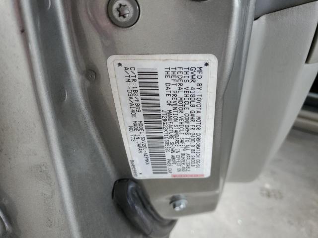 JT2BG22K710595521 - 2001 TOYOTA CAMRY CE SILVER photo 12