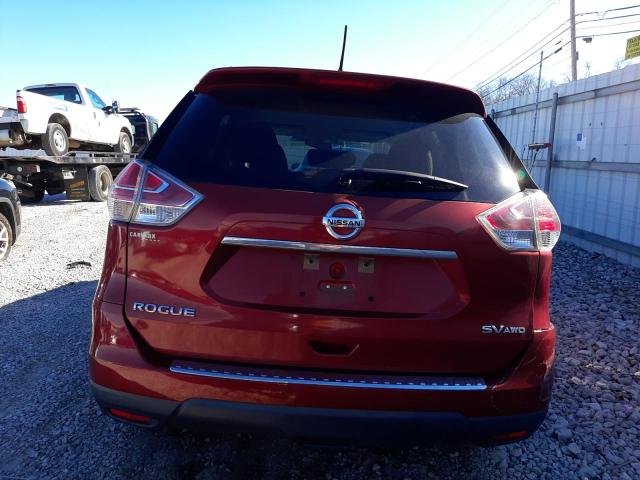 KNMAT2MV8GP603468 - 2016 NISSAN ROGUE S RED photo 6