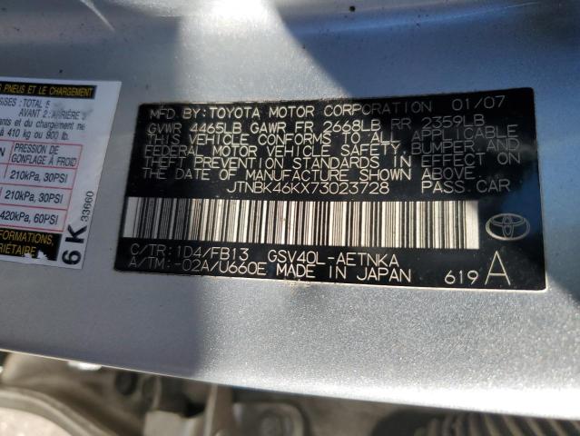 JTNBK46KX73023728 - 2007 TOYOTA CAMRY LE SILVER photo 12