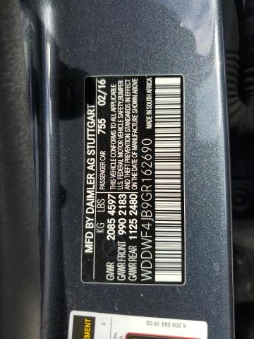 WDDWF4JB9GR162690 - 2016 MERCEDES-BENZ C 300 CHARCOAL photo 12