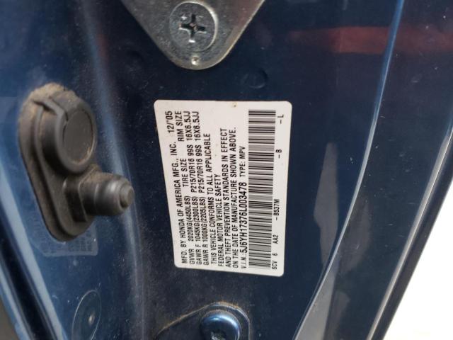 5J6YH17376L003478 - 2006 HONDA ELEMENT LX BLUE photo 12