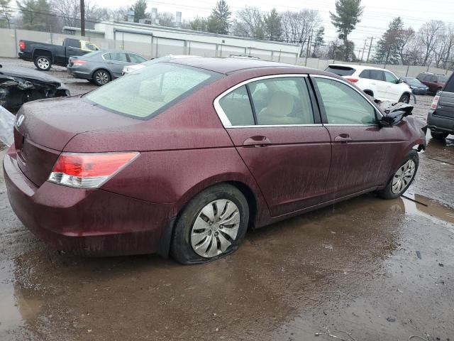 JHMCP26349C015407 - 2009 HONDA ACCORD LX BURGUNDY photo 3