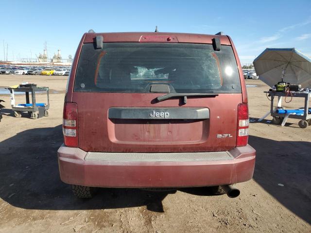 1J8GP28K28W134666 - 2008 JEEP LIBERTY SPORT BURGUNDY photo 6