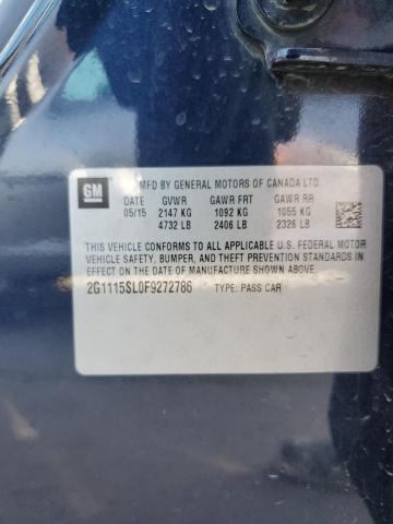 2G1115SL0F9272786 - 2015 CHEVROLET IMPALA LT BLUE photo 12