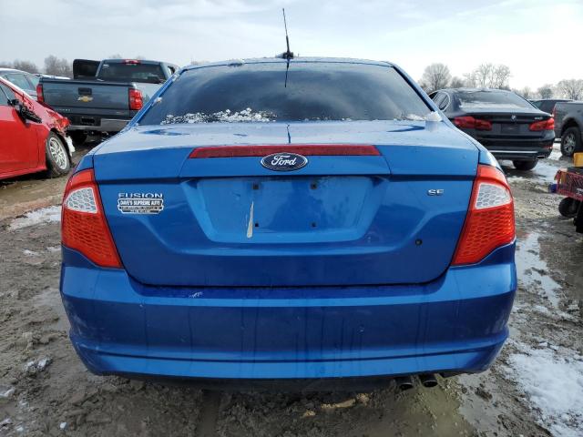 3FAHP0HA4CR321495 - 2012 FORD FUSION SE BLUE photo 6