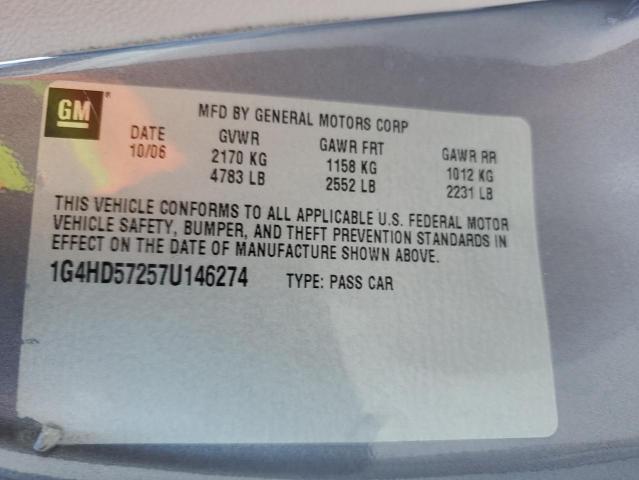 1G4HD57257U146274 - 2007 BUICK LUCERNE CXL GRAY photo 12