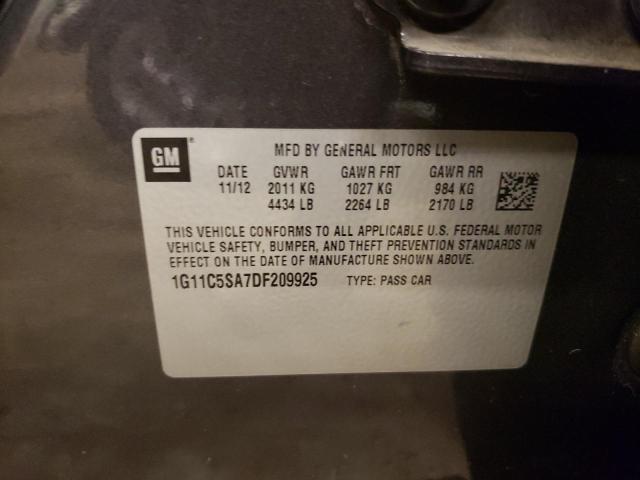 1G11C5SA7DF209925 - 2013 CHEVROLET MALIBU 1LT 灰色 照片 12