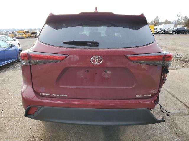 5TDHZRBH9NS577470 - 2022 TOYOTA HIGHLANDER XLE RED photo 6