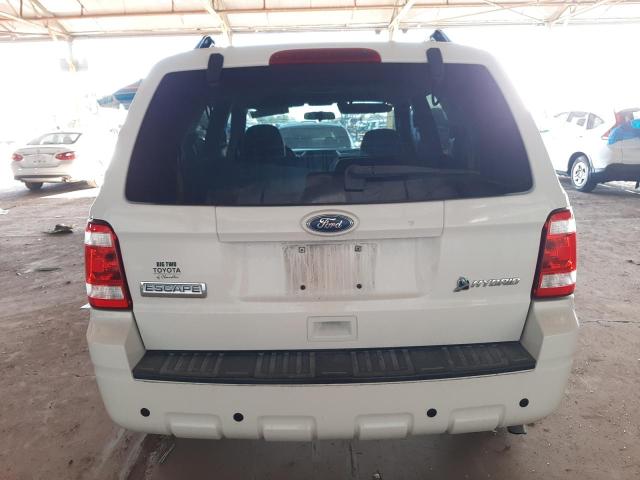 1FMCU4K35AKC50108 - 2010 FORD ESCAPE HYBRID WHITE photo 6