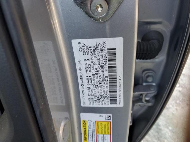 1HGCV3F18KA012329 - 2019 HONDA ACCORD HYBRID SILVER photo 12