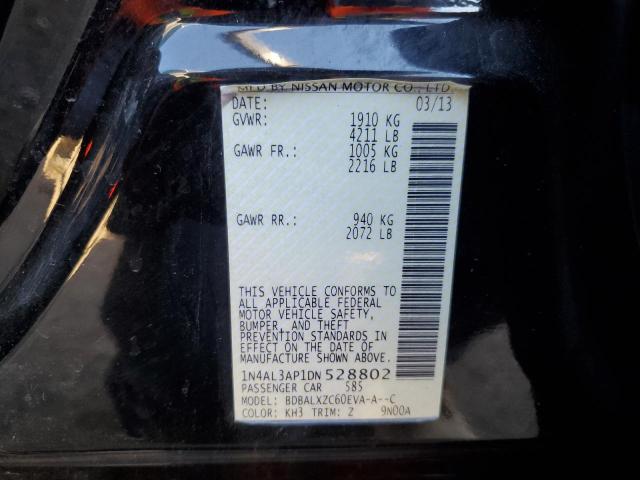 1N4AL3AP1DN528802 - 2013 NISSAN ALTIMA 2.5 BLACK photo 12