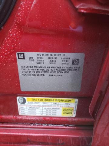 1G1ZE5E00CF261766 - 2012 CHEVROLET MALIBU LTZ ბურგუნდია ფოტო 12