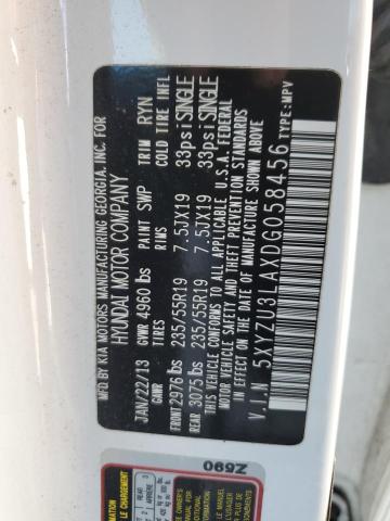 5XYZU3LAXDG058456 - 2013 HYUNDAI SANTA FE S 白色 照片 12