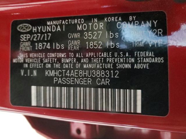 KMHCT4AE8HU388312 - 2017 HYUNDAI ACCENT SE RED photo 13