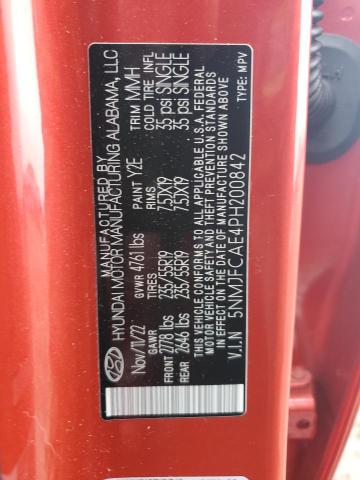 5NMJFCAE4PH200842 - 2023 HYUNDAI TUCSON SEL RED photo 12