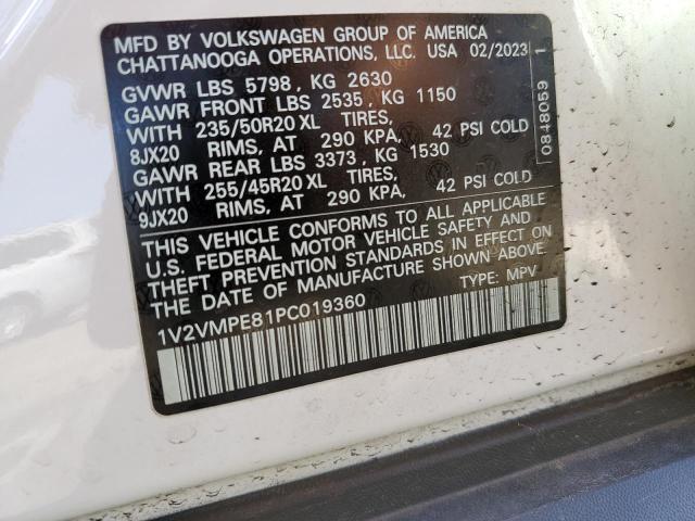 1V2VMPE81PC019360 - 2023 VOLKSWAGEN ID.4 PRO S თეთრი ფოტო 12