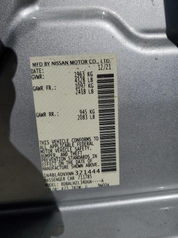 1N4BL4DVXNN321444 - 2022 NISSAN ALTIMA SV SILVER photo 12