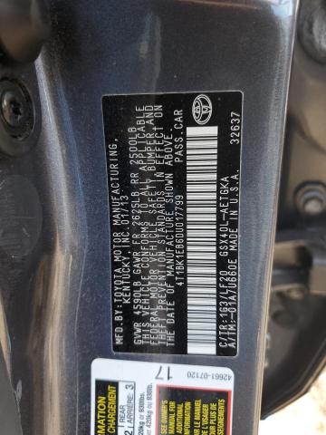 4T1BK1EB6DU017799 - 2013 TOYOTA AVALON BASE 灰色 照片 12