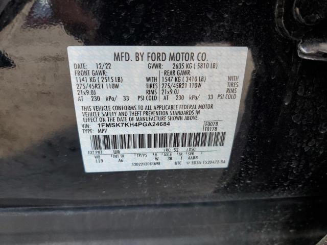 1FMSK7KH4PGA24684 - 2023 FORD EXPLORER ST-LINE BLACK photo 13