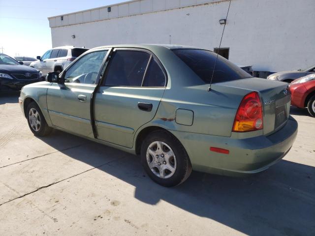 KMHCG45C44U508887 - 2004 HYUNDAI ACCENT GL GREEN photo 2