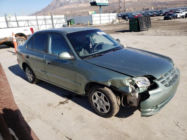 KMHCG45C44U508887 - 2004 HYUNDAI ACCENT GL GREEN photo 4