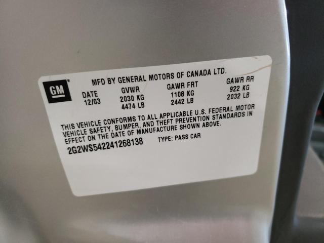 2G2WS542241268138 - 2004 PONTIAC GRAND PRIX GT2 ნაცრისფერი ფოტო 12