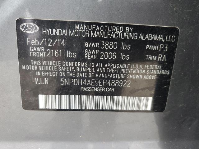 5NPDH4AE9EH488922 - 2014 HYUNDAI ELANTRA SE SILVER photo 12