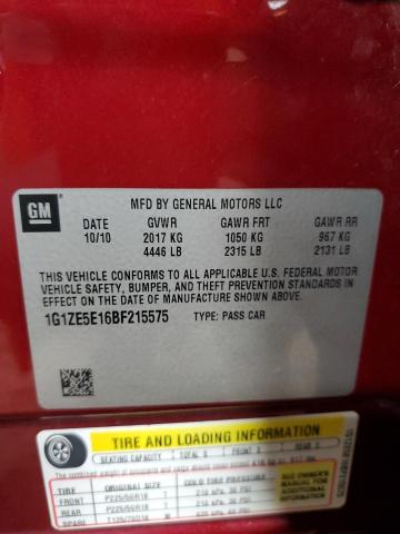 1G1ZE5E16BF215575 - 2011 CHEVROLET MALIBU LTZ 红色 照片 12