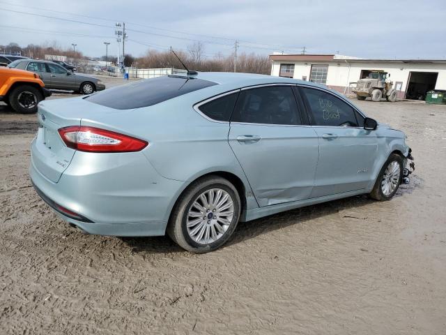 3FA6P0LU6ER102713 - 2014 FORD FUSION SE HYBRID BLUE photo 3