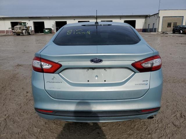 3FA6P0LU6ER102713 - 2014 FORD FUSION SE HYBRID BLUE photo 6