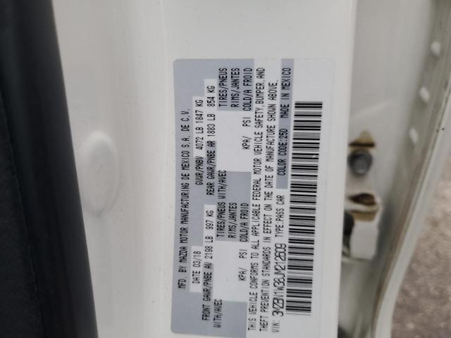 3MZBN1W38JM212609 - 2018 MAZDA 3 GRAND TOURING WHITE photo 12