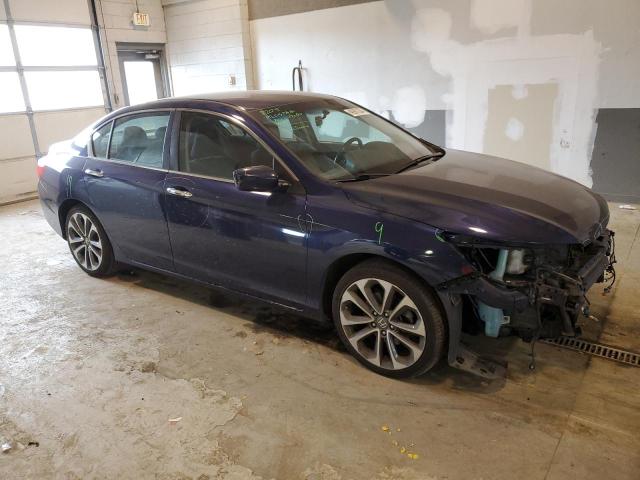 1HGCR2F55FA250081 - 2015 HONDA ACCORD SPORT BLUE photo 4