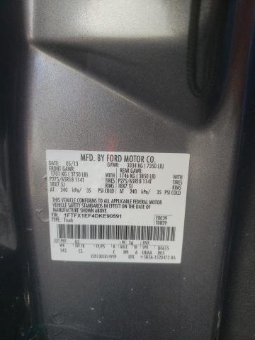 1FTFX1EF4DKE90591 - 2013 FORD F150 SUPER GRAY photo 12