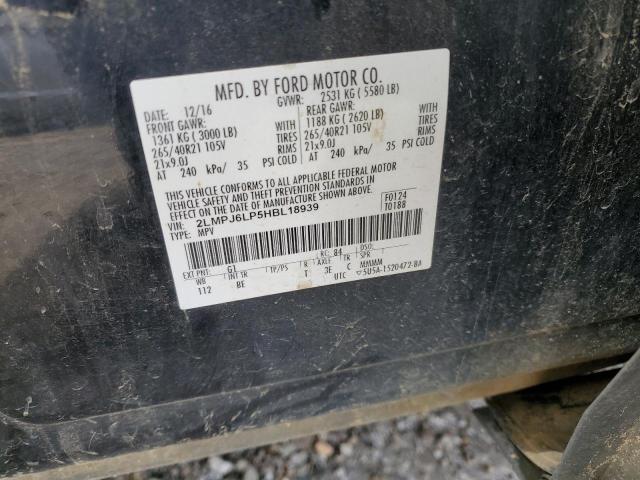 2LMPJ6LP5HBL18939 - 2017 LINCOLN MKX RESERVE أسود صورة 14