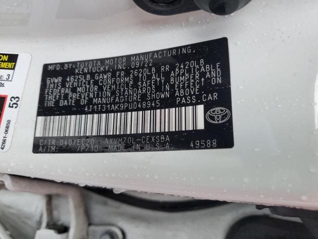 4T1T31AK9PU048945 - 2023 TOYOTA CAMRY SE NIGHT SHADE WHITE photo 12