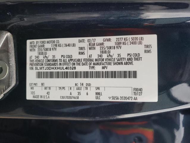 5LMTJ3DHXHUL40328 - 2017 LINCOLN MKC RESERVE BLUE photo 13