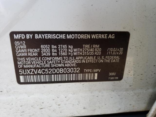 5UXZV4C52D0B03032 - 2013 BMW X5 XDRIVE35I Ağ foto 13