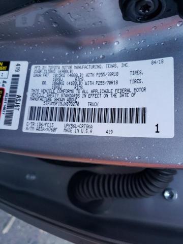 5TFUM5F15JX078270 - 2018 TOYOTA TUNDRA DOUBLE CAB SR/SR5 GRAY photo 12