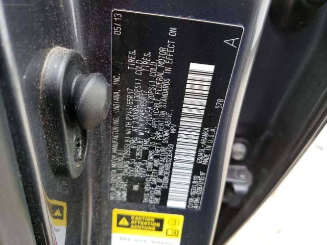 5TDBK3EH8DS235459 - 2013 TOYOTA HIGHLANDER BASE Gris photo 13