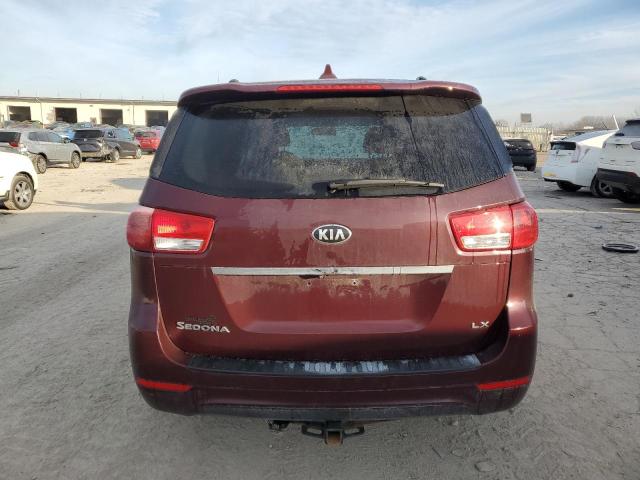 KNDMB5C19H6219772 - 2017 KIA SEDONA LX BURGUNDY photo 6