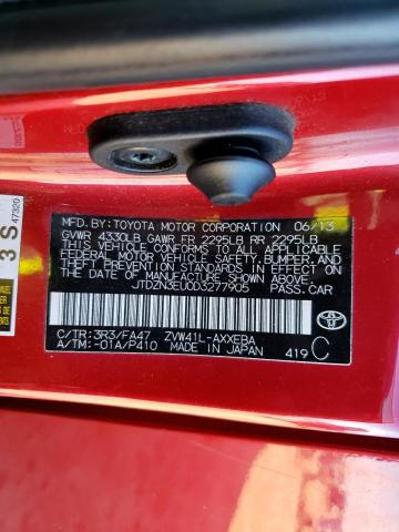 JTDZN3EU0D3277905 - 2013 TOYOTA PRIUS V RED photo 12