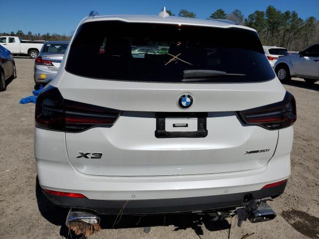 5UX53DP08N9L47376 - 2022 BMW X3 XDRIVE30I WHITE photo 6