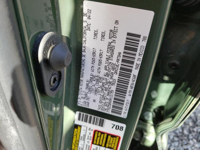 3TMDZ5BNXNM131759 - 2022 TOYOTA TACOMA DOUBLE CAB 绿色 照片 12