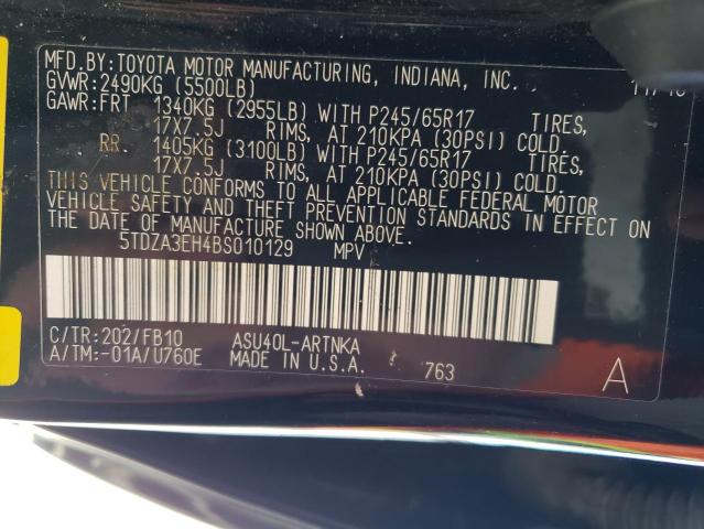 5TDZA3EH4BS010129 - 2011 TOYOTA HIGHLANDER BASE Қара фото 13