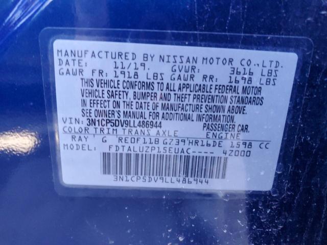 3N1CP5DV9LL486944 - 2020 NISSAN KICKS SR BLUE photo 13