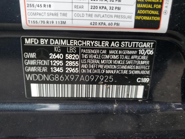 WDDNG86X97A097925 - 2007 MERCEDES-BENZ S 550 4MATIC BLACK photo 12