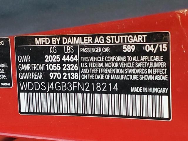 WDDSJ4GB3FN218214 - 2015 MERCEDES-BENZ CLA 250 4MATIC RED photo 12