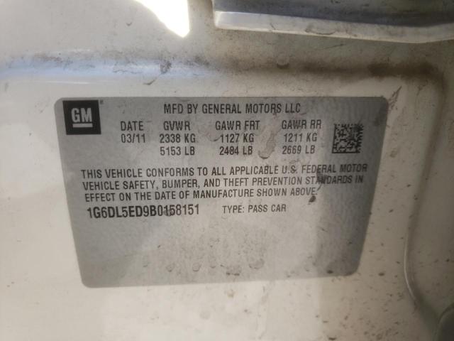 1G6DL5ED9B0158151 - 2011 CADILLAC CTS PERFORMANCE COLLECTION Weiß Foto 13